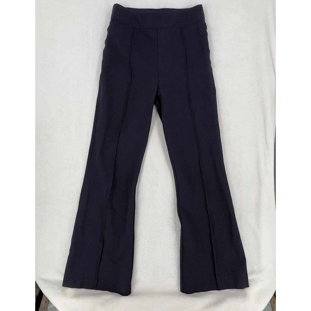 Spanx Pants Womens Small Black Ponte Flare Leg Pull On Shaping Pockets Office